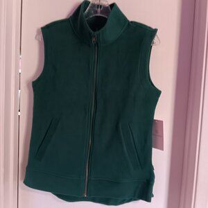 Soul + Sky Women's Velour Fleece Zip Front Green Vest Size S/P  NWT